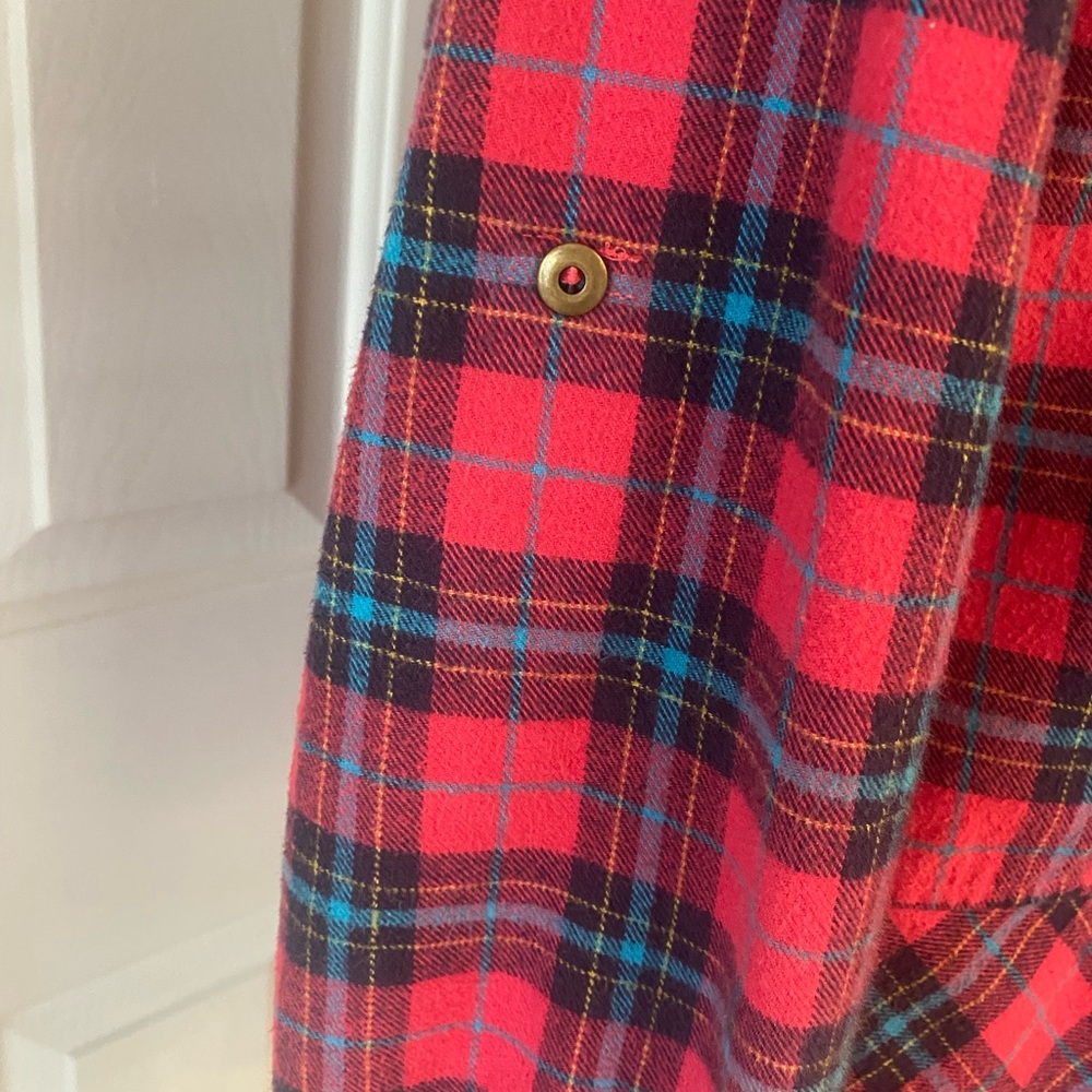 Sundance Red and Blue Plaid Peplum Shirt. - Picture 5 of 10